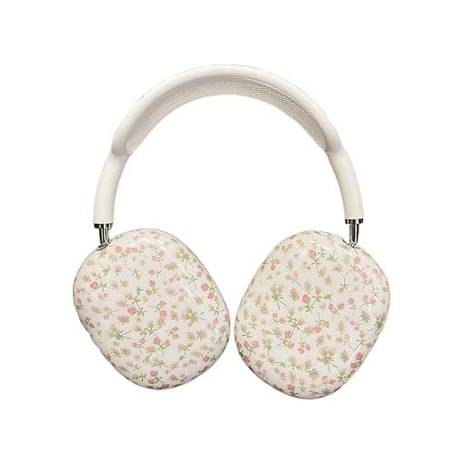 SCJLSDA for AirPods Max Case,Cute Pink Flower Design,plant Floral Shock Buffer Headphones Ear Buds Protective Cover for Girls Ladies - Image 1