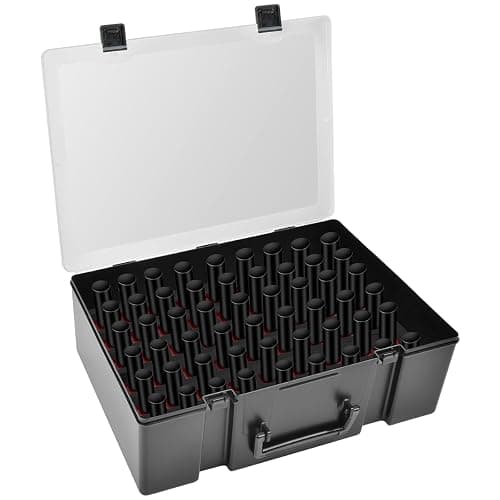 ALCYON Universal Nail Polish Holder & Organizer Contains 54 Bottles for Gellen, for Beetles, for Sally Hansen, for OPI, for Essie and Other Fingernail Polish (ONLY A CASE)-Black - Image 1