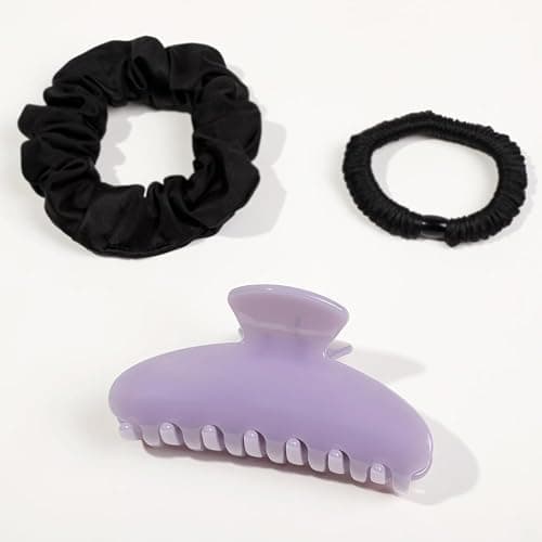 Luxury Hair Claw Clip for Women, Premium PC Material for Long-Term Use, 4.1 Inch Big Strong Hold No Slip Hair Clips for Thick or Thin Hair, Includes 2 Black Satin Scrunchies thumbnail 4
