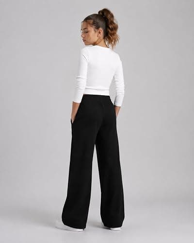 Kxuryueo Teen Girls Sweatpants 2 Pack Wide Leg Baggy Sweat Pants with Pockets Size 7-16 thumbnail 7