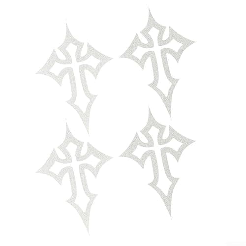 AugustknowU Cross Graphic Sticker For Motorcycle Helmet Fuel Tank Front Fairing Scooter Body With Reflective Elements For Increased Object Visibility(Silver) - Image 1