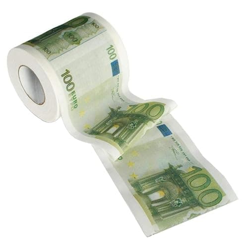 Toilet Paper Roll 100 Euro Pattern Tissue 3 Layers Money Print Toilet Roll for Bathroom Office Equipment - Image 1