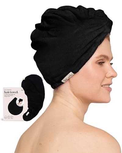Kitsch Microfiber Hair Towel Wrap for Women - Super Absorbent Hair Drying Towel - Quick Dry, Anti-Frizz - for Long & Short, Wet & Curly Hair - Black thumbnail 9