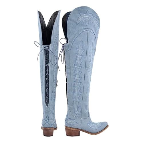 sexytag Cowgirl Boots Thigh High Wide Calf Embroidered Western Cowboy Boots thumbnail 5