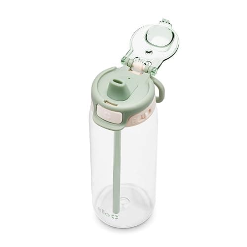 Ello Pop & Fill 22oz Tritan Plastic Water Bottle with Quick Fill Technology | Clear Water Bottle for School, College, Travel | Leakproof Locking Lid, Straw and Chug, Reusable, BPA-Free | Pistachio thumbnail 6