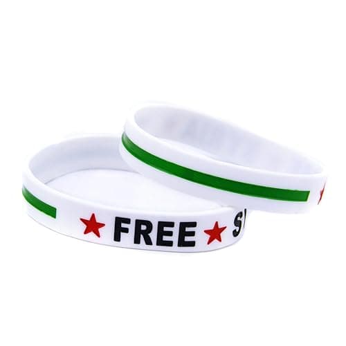 ZENRUIMING 6 Free Syrian Flag Bracelets, Men's and Women's Silicone Ornaments, Sports Bracelets thumbnail 4
