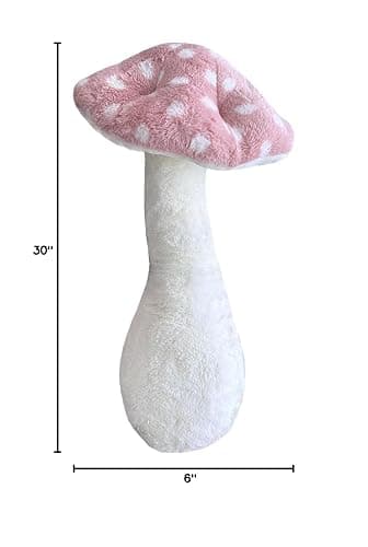Hofun4U Mushroom Plush Pillow - 30 inch Mushroom Shaped Stuffed Long Pillow - Mushroom Stuffed Pillow - Christmas Birthday Sofa Home Decoration (Pink) - 30 inch - Pink thumbnail 3