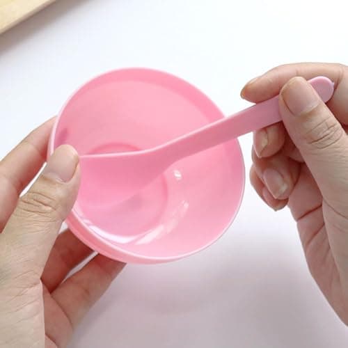 safycaby DIY Slime Making Tools 8 Set Plastic Slime Bowl and 8 Glue Mixing Spoons for Funny Craft Making Arts (8 Sets Pink)(Diameter 3.46 inches) thumbnail 2