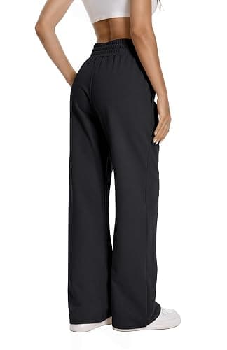 Auriviz Womens High Waisted Drawstring Sweatpants Straight Leg Pants Side Hidden Pockets Sweat Pants 30‘’ Inseam thumbnail 3