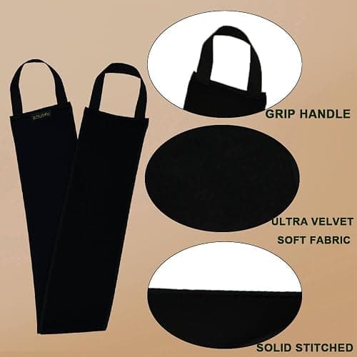 4 Pack Self Tanning Mitt Applicator Kit - 1 Self Tan Mitt, 1 Back Tanning Applicator, 1 Ultra Soft Self Tanner Brush, 1 Exfoliating Glove, for Sunless Streak-Free Fake Tan (Black) thumbnail 4