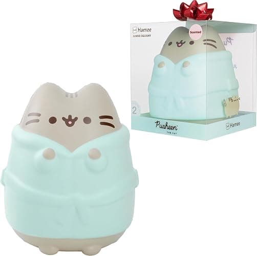 Hamee Pusheen in Robe Slow Rising Cute Jumbo Squishy Toy (Scented) [Birthday Present, Party Favors, Gift Basket Filler, Stress Relief] for Children and Adults for Him for Her Office Desk Accessory - Image 1