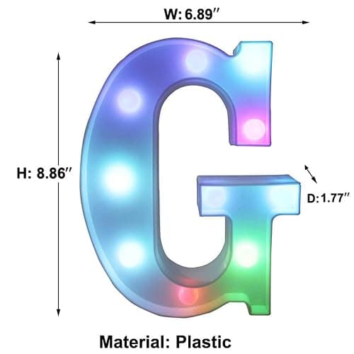 Pooqla Colorful LED Marquee Letter Lights with Remote – Light Up Marquee Signs – Party Bar Letters with Lights Decorations for The Home - Multicolor G thumbnail 5