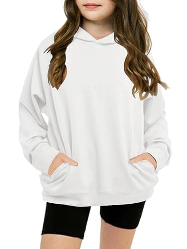 Meikulo Girls' Hoodies Sweatshirts Long Sleeve Casual Lightweight Pullover Tops with Pockets 4-15 Years - Image 1