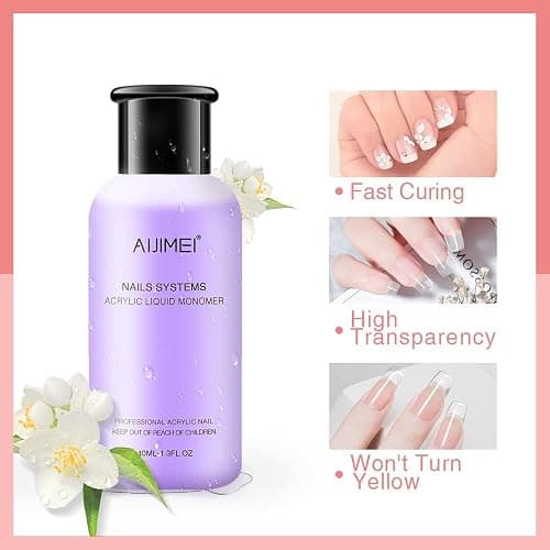 AIJIMEI Acrylic Nail Kit Acrylic nail Powder and Liquid Monomer Acrylic Nail Tools Set Nail Extension Acrylic Nail System Nail Art Starter Kit thumbnail 3