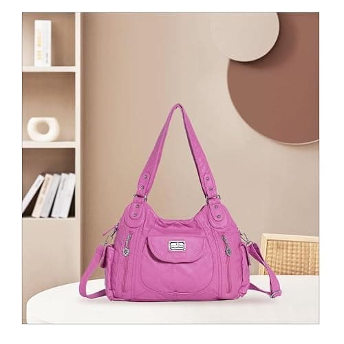 Angel Kiss Purses for Women, Large Shoulder Bag Hobo Tote Purse Mutipocket Faux Leather Satchel Hobo Purse thumbnail 3