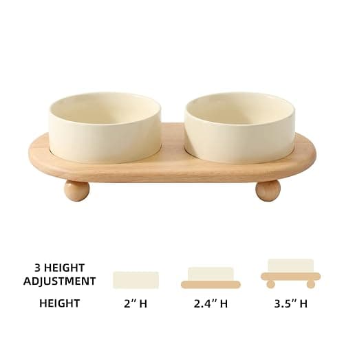 Havniva Raised Cat Bowls Water Bowl 5.1” Elevated Ceramic Cat Food and Water Bowl Whisker Friendly Pet Food Bowls for Indoor Cats, Wide Cat Water Dish Prevent Whisker Fatigue Non Slip Cat Feeder thumbnail 2