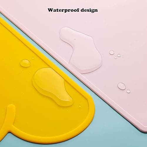 Love Dream Silicone Pet Feeding Food Mat with Raised Edge, Anti-Slip Waterproof Pet Bowl Mat Placemat for Dog and Cat (White) thumbnail 4