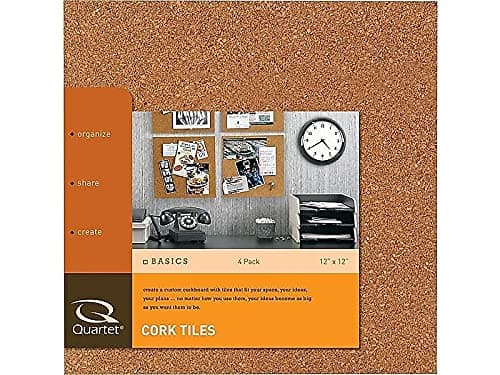 Quartet Cork Tiles, Bulletin Board Cork Panels 12" x 12" x 3/16", Natural, 4 Pack (102) thumbnail 6