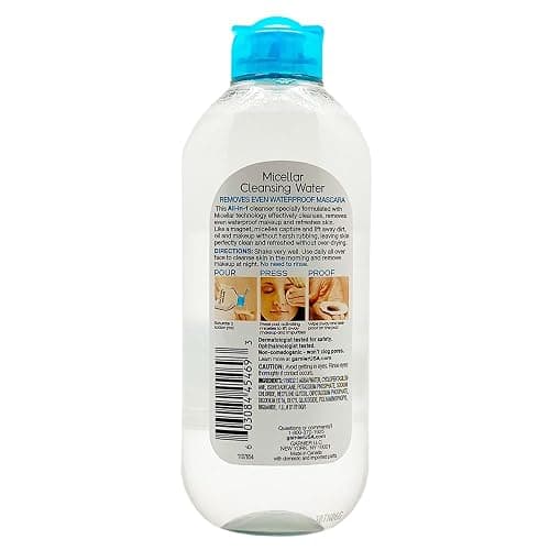 Garnier Skin Active Cleansing Water All in 1 Makeup Remover and Facial Cleanser 13.5 Pack, Micellar Waterproof, 40.5 Fl Oz, Pack of 3 thumbnail 3