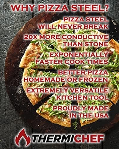 ThermiChef 16" by 16" Pizza Steel (1/4" Thickness) - Multipurpose Cooking Steel for Ovens & Grills - Made in the USA thumbnail 4