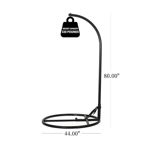 JvFun Heavy Duty Hammock Chair Stand Only, 330 lbs Weight Capacity Hanging Chair Base for Indoor Outdoor Use, Steel Frame, Fits Most Hammock Swing Chairs thumbnail 3