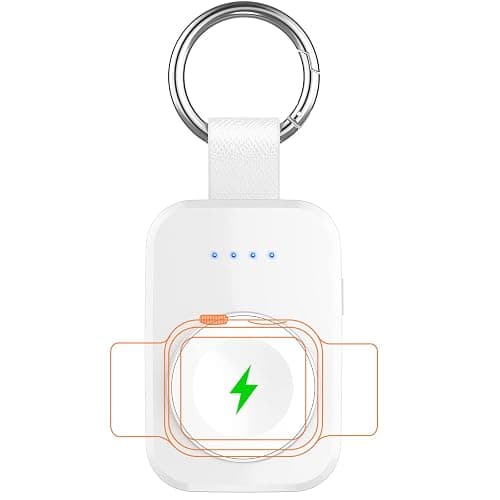 i.VALUX Portable Wireless Charger Compatible for Apple Watch Series 11/10/9/8/UItra/7/6/5/4/3/2/SE,Compact Magnetic iWatch Charger 1000mAh Power Bank Keychain Style for Mother Girl Birthday-White thumbnail 6