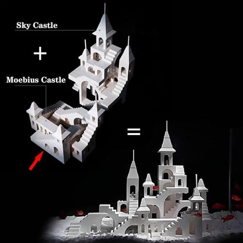 AIYIMUSIDEEN White Moebius Castle Building Block，Architecture Building Blocks Suitable for Adults thumbnail 5