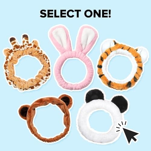 I DEW CARE Face Wash Headband - Giraffe Headband | Adorable Design, Perfect for Cleansing, Bath, Makeup and Spa, 100% Microfiber, Reusable, 1 Count thumbnail 7