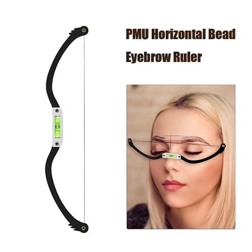 BOLUOYIN Permanent Makeup Eyebrow Line Marker Ruler for Eyebrow Mapping String Pre-Inked Microblading Tattoo PMU String Measuring Eyebrow (Black) thumbnail 3