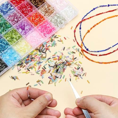 Seople 5040Pcs Tube Bead Embroidery Kit, Bugle Beads for Embroidery for Jewelry Making, Crafts, Bracelets, Necklaces, Earrings thumbnail 6