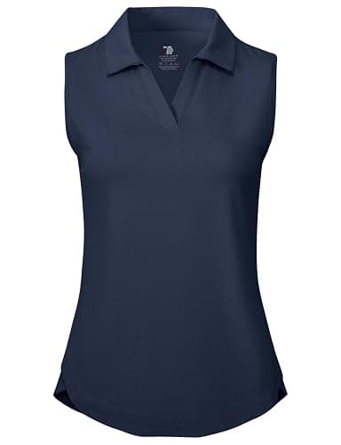 BGOWATU Women's Sleeveless Golf Polo Shirts Collared V Neck Tennis Tank Tops UPF 50+ Quick Dry Lightweight - Image 1