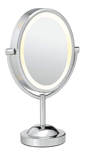 Conair Lighted Makeup Mirror, LED Vanity Mirror, 1X/7X Magnifying Mirror, Double Sided, Corded in Polished Chrome thumbnail 2