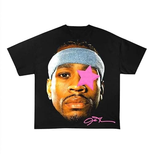 AI Allen Basketball Star Streetwear Vintage Style T-Shirt Black - Image 1
