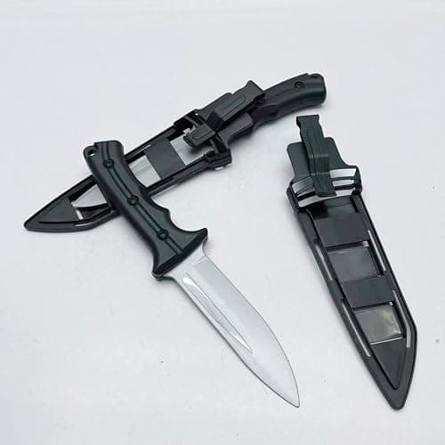 zonzxcv 2Pcs Prop Knife Fake Knife Plastic sheathed Dagger for Kids Harmless Safe Fake Knife for Halloween Party 10 Inch (Khaki) thumbnail 7