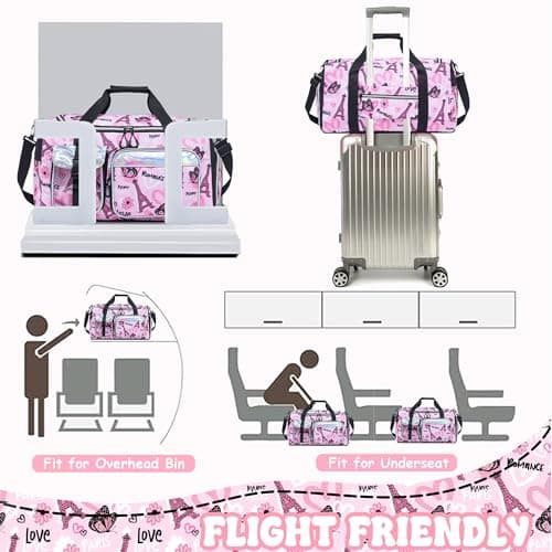 Esteemly Kid's Luggage Set 3 Piece Suitcase Set 16" Hardside Luggage with Spinner Wheels Girls Carry on Toddler Travel Rolling Suitcase with Duffle Bag Neck Pillow Airline Approved thumbnail 6