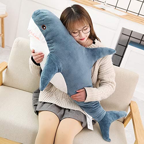 XIAOHONG 39 inch Giant Shark Stuffed Animal,Soft Shark Cushion Pillow Shark Plush Pillows,Chubby Stuffed Shark Toy Kid's Room Décor,Perfect Stress Relief for Women thumbnail 2