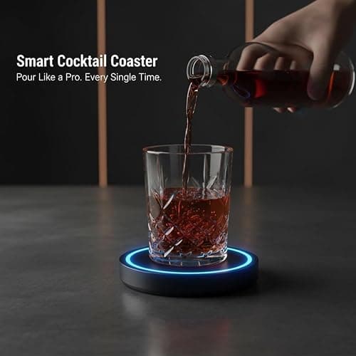 The Smart Coaster 2.0 Cocktail Machine and Mixer, Portable Drink Maker for Cocktails, Cocktail Maker with LED and Built-in Smart Sensing Tech for Home Bar Party Valentines Day Decorations (1, Black) thumbnail 2