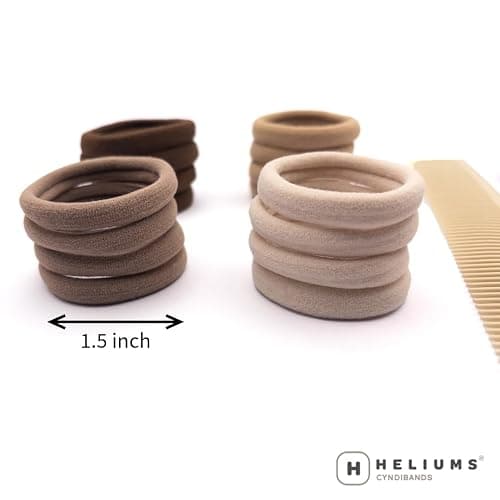 Cyndibands Seamless Hair Ties - Neutrals - Extra Gentle Soft and Stretchy Nylon Fabric Ponytail Holders - 12 Count thumbnail 2