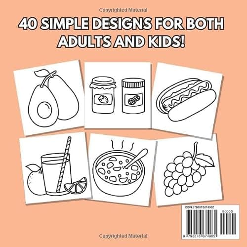 Food & Snacks Coloring Book: Bold & Easy Designs for Adults and Kids (Food Coloring Books: Bold & Easy) thumbnail 2