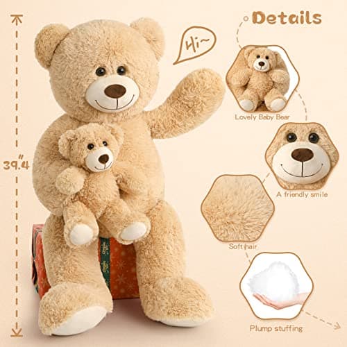 Big Teddy Bear with Baby thumbnail 4