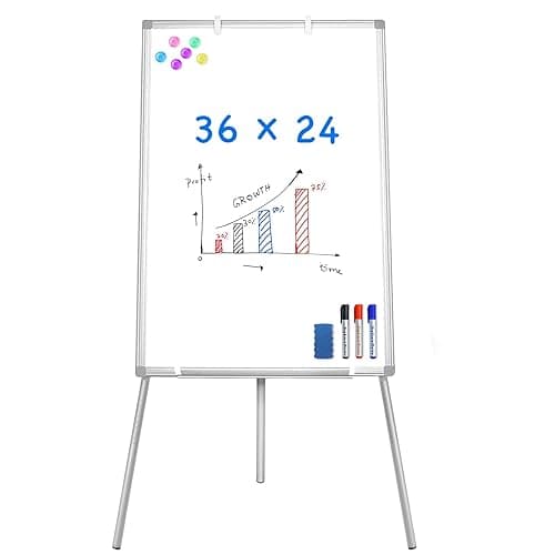 Easel Whiteboard - Magnetic Portable Dry Erase 36 x 24 Tripod Height Adjustable, 3' x 2' Flipchart Easel Stand White Board for Office or Teaching at Home & Classroom (36x24 White) - Image 1