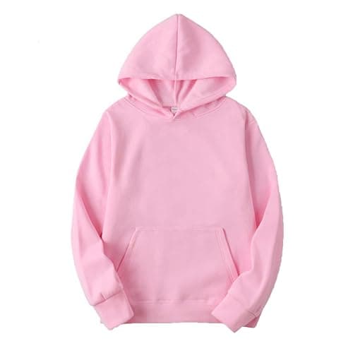 YOOJIA Unisex Men Women Long Sleeves Drawstring Hooded Sweatshirt Plain Pullover Hoodies Thermal Tops - Image 1