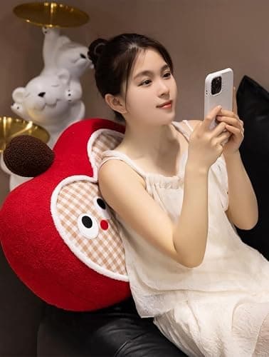 YISLEND Soft Apple Plush Pillow, Adorable Decorative Red Apple Shaped Throw Pillow 15.7 inch Fruit Cushion for Bedroom Sofa Chair Home Decor (Pink) thumbnail 2