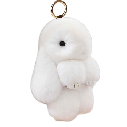 Fluffy Bunny Keychain Plush Lulu Bunny Keychain for Women, Soft Rabbit Cute Bag Charms for Easter Birthday Gift - Image 1