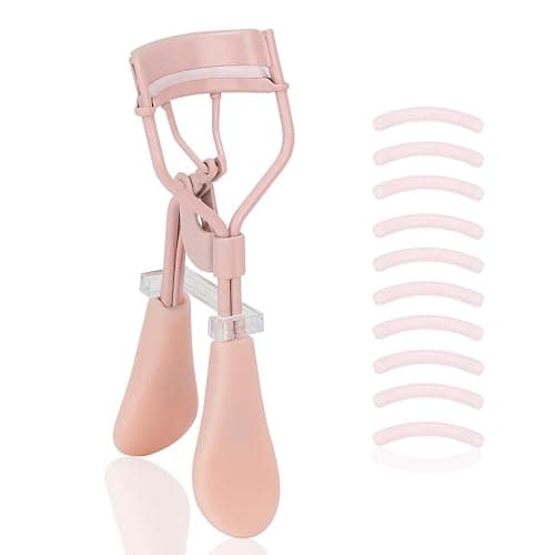 ODELY Eyelash Curler with Pads, Lash Curler with 10 Extra Silicone Replacement Pads, Comfortable Grip for Effortless Curling – Eyelashes for The Perfect Eye Contour (Rose Pink) - Image 1