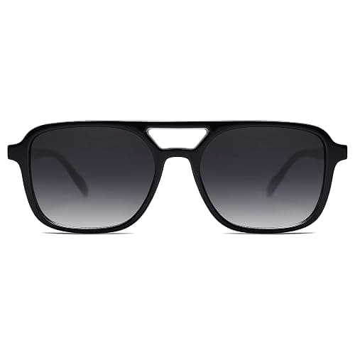 SOJOS Retro Aviator Sunglasses for Women Men,Trendy Rectangle Womens Mens Shades Sun Glasses SJ2202 thumbnail 2