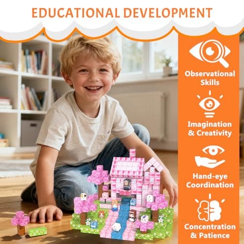 Vdealen 300 PCS Magnetic Blocks-Magnetic Building Blocks, Stacking Magnetic Cubes Toy for Kids, STEM Montessori Sensory Toys for Boys and Girls Age 3 4 5 6 7 8 9 10 11 12 Christmas Birthday Gift thumbnail 5