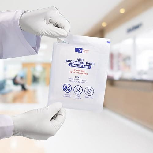 GauzeCare Sterile Abdominal- ABD Combine Pads| 24-Pack, 8x10 Inches| Extra Absorbent & Thick, Individually Wrapped Wound Dressing, First Aid Pads| Surgical-Grade, Nonstick- for Heavy Leakage, Post Op thumbnail 5