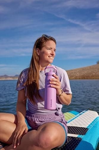Stanley IceFlow Flip Straw 2.0 Water Bottle 24 OZ | Built-In Straw with Larger Opening | Lightweight & Leak-Resistant | Insulated Stainless Steel | BPA-Free | Black 2.0 thumbnail 2