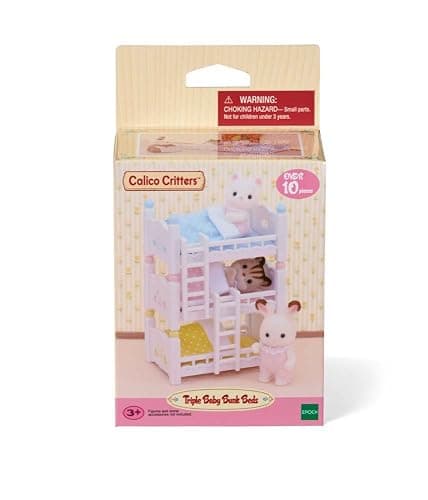 Calico Critters Triple Baby Bunk Beds - Dollhouse Furniture Set for Ages 3+ thumbnail 9